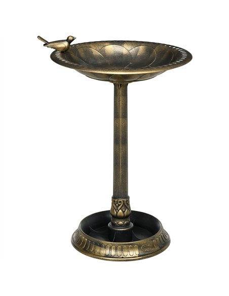 Outsunny 72cm Tall Antique Bird Bath for Garden, Vintage Style Birdbath with Bird Decoration and Flower Planter Base, Bird Bath  - pic 123015 | FastDaddyshop