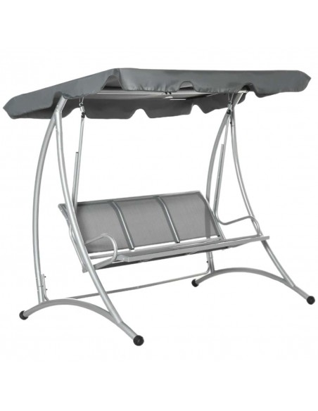 Outsunny 3 Person Outdoor Swing Chair Bench with Canopy Cover, Grey - pic 12302 | FastDaddyshop
