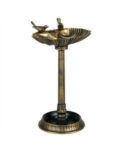 Outsunny 81cm Tall Bird Bath with 2 Decorative Birds, Vintage Style Birdbath with Flower Planter Base, Bird Bath Bowl for Garden