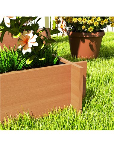 Outsunny 3 Tier Garden Planters with Trellis for Vine Climbing, Wooden Raised Beds, 95x95x110cm, Brown