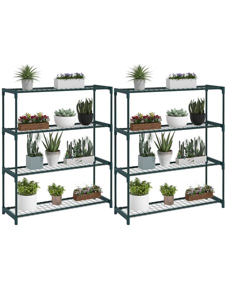 Outsunny Modern Plant Stand, 4-Tier Planter Holder with Steel Frame, Outdoor Flower Display Rack for Potted Plants Garden Balcon - pic 123087 | FastDaddyshop