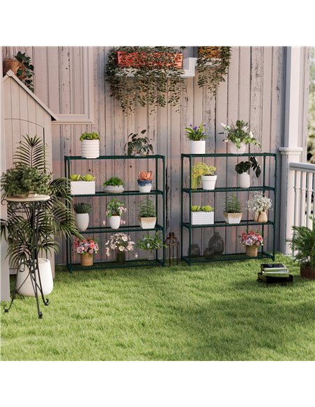 Outsunny Modern Plant Stand, 4-Tier Planter Holder with Steel Frame, Outdoor Flower Display Rack for Potted Plants Garden Balcon - pic 123088 | FastDaddyshop