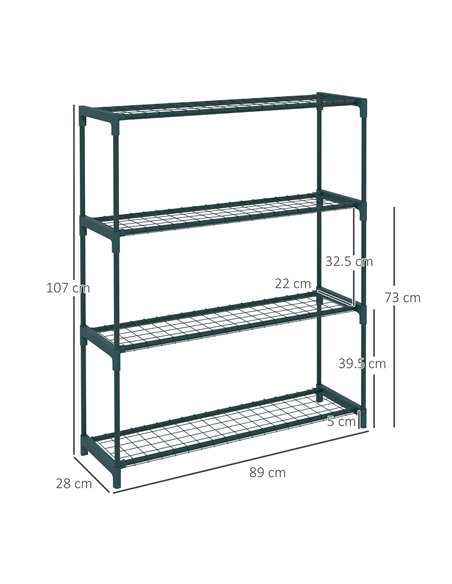 Outsunny Modern Plant Stand, 4-Tier Planter Holder with Steel Frame, Outdoor Flower Display Rack for Potted Plants Garden Balcon - pic 123089 | FastDaddyshop