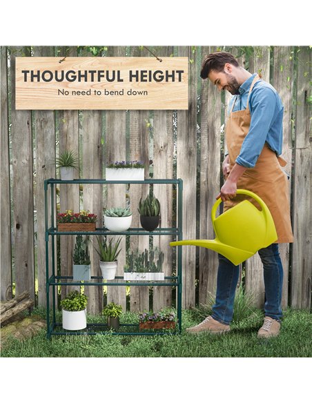 Outsunny Modern Plant Stand, 4-Tier Planter Holder with Steel Frame, Outdoor Flower Display Rack for Potted Plants Garden Balcon - pic 123091 | FastDaddyshop