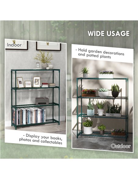 Outsunny Modern Plant Stand, 4-Tier Planter Holder with Steel Frame, Outdoor Flower Display Rack for Potted Plants Garden Balcon - pic 123092 | FastDaddyshop