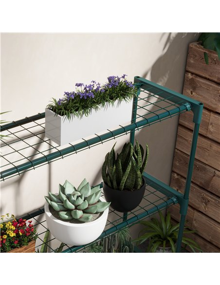Outsunny Modern Plant Stand, 4-Tier Planter Holder with Steel Frame, Outdoor Flower Display Rack for Potted Plants Garden Balcon - pic 123094 | FastDaddyshop
