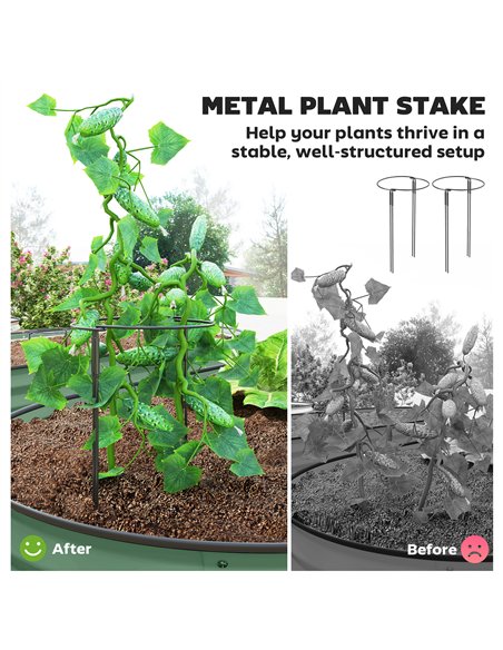Outsunny Set of Two 181 x 93cm Steel Planters - Green - pic 123109 | FastDaddyshop