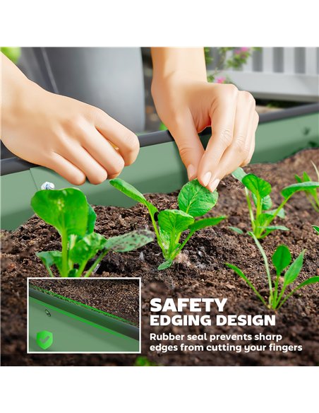 Outsunny Set of Two 181 x 93cm Steel Planters - Green - pic 123110 | FastDaddyshop