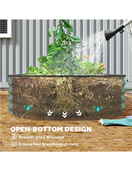 Outsunny Set of Two 181 x 93cm Steel Planters - Green - pic 123111 | FastDaddyshop