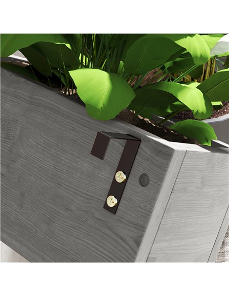 Outsunny Wall-mounted Wooden Garden Planters with Trellis, Drainage Holes and 3 Planter Boxes for Patio, Grey - pic 123167 | FastDaddyshop