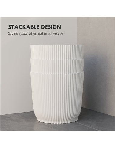 Outsunny Set of Three Ф22cm Planters - White