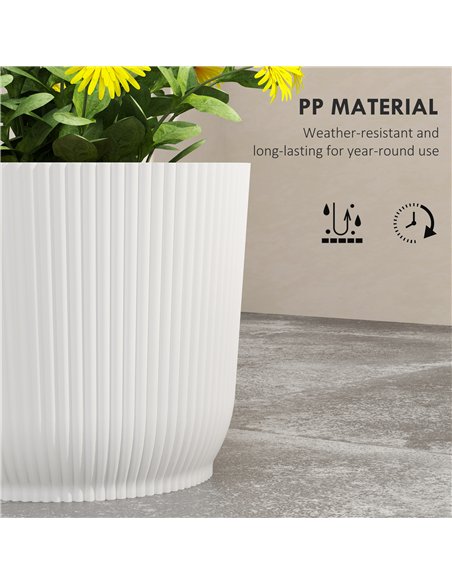Outsunny Set of Three Ф22cm Planters - White - pic 123173 | FastDaddyshop