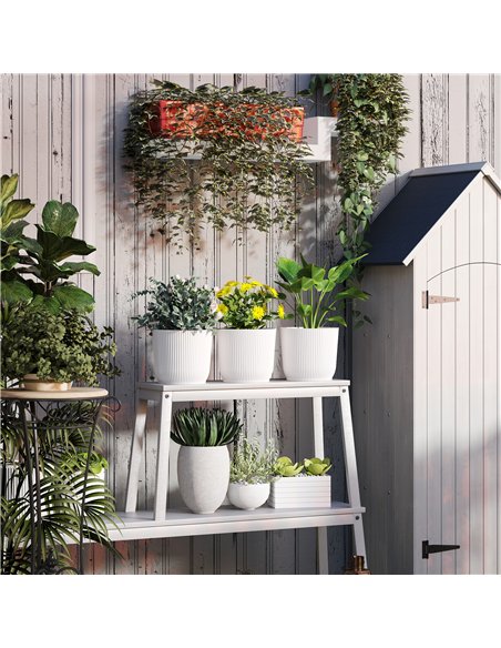 Outsunny Set of Three Ф22cm Planters - White - pic 123175 | FastDaddyshop