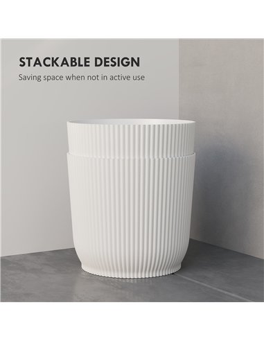 Outsunny Set of Two Ф22cm Planters - White