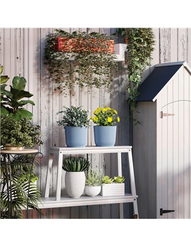 Outsunny Set of Two Ф22cm Planters - Blue