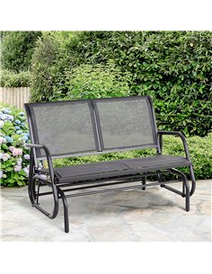 Outsunny 2-Person Outdoor Swing Chair with Power Coated Steel Frame, Grey 2