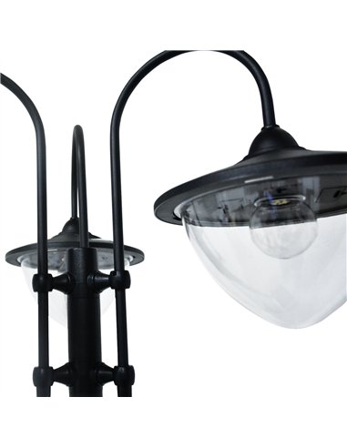 Outsunny 189cm 3-head Solar Lamp Post, Street Light with Planter, Automatic-on, 6 Hour Max Outdoor Ready LED Lighting, Black