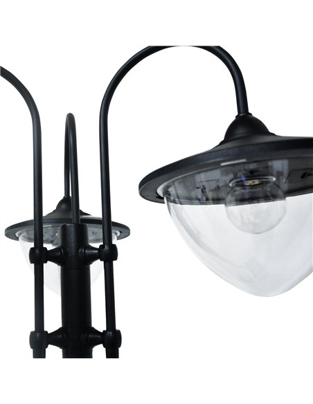 Outsunny 189cm 3-head Solar Lamp Post, Street Light with Planter, Automatic-on, 6 Hour Max Outdoor Ready LED Lighting, Black - pic 123274 | FastDaddyshop