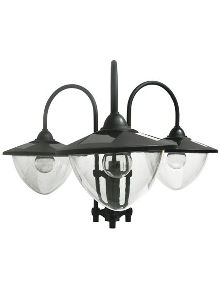 Outsunny 189cm 3-head Solar Lamp Post, Street Light with Planter, Automatic-on, 6 Hour Max Outdoor Ready LED Lighting, Black - pic 123275 | FastDaddyshop