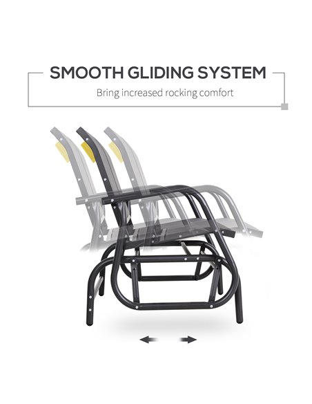 Outsunny 2-Person Outdoor Glider Bench Patio Double Swing Chair Loveseat w/Power Coated Steel Frame for Backyard Garden Porch, G - pic 12329 | FastDaddyshop