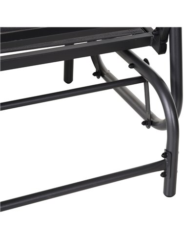 Outsunny 2-Person Outdoor Glider Bench Patio Double Swing Chair Loveseat w/Power Coated Steel Frame for Backyard Garden Porch, G