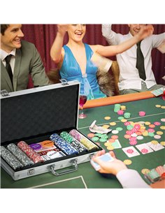 SPORTNOW 500-Piece Poker Chips Set, Poker Set with Mat, Chips, Two Card Decks, Dealer, Five Dices 2