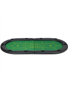 SPORTNOW Foldable Poker Mat, 10-Player Table Top with Cup Holder, Carry Bag - Green