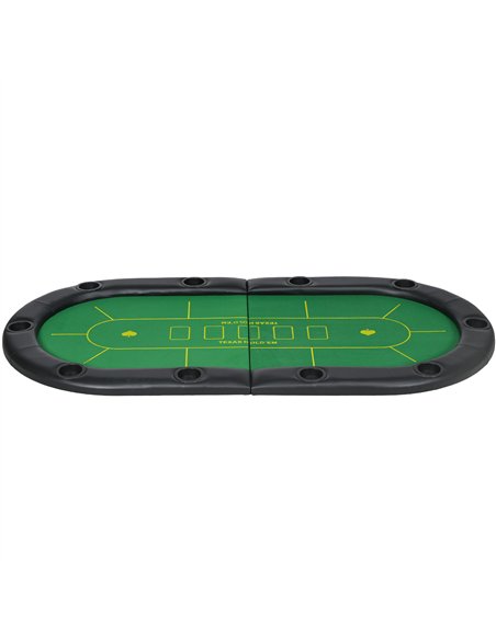 SPORTNOW Foldable Poker Mat, 10-Player Table Top with Cup Holder, Carry Bag - Green - pic 123357 | FastDaddyshop