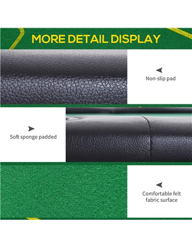 SPORTNOW Foldable Poker Mat, 10-Player Table Top with Cup Holder, Carry Bag - Green