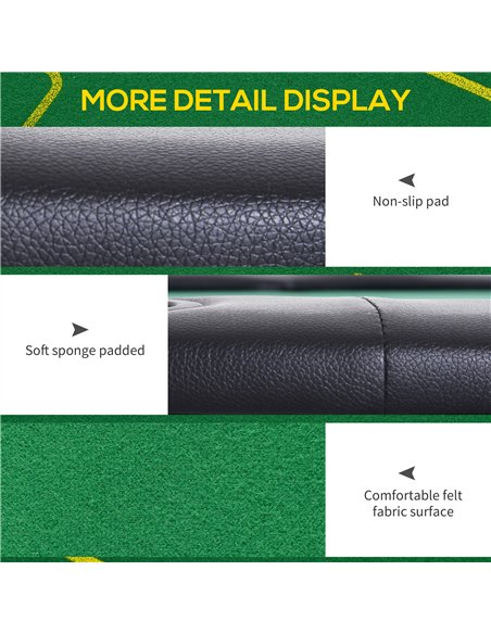 SPORTNOW Foldable Poker Mat, 10-Player Table Top with Cup Holder, Carry Bag - Green - pic 123362 | FastDaddyshop