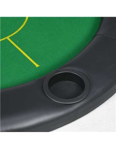 SPORTNOW Foldable Poker Mat, 10-Player Table Top with Cup Holder, Carry Bag - Green