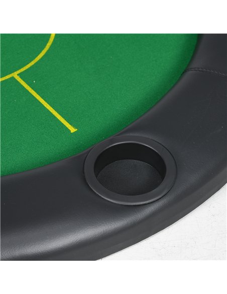 SPORTNOW Foldable Poker Mat, 10-Player Table Top with Cup Holder, Carry Bag - Green - pic 123364 | FastDaddyshop
