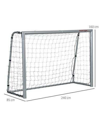 SPORTNOW 8ft x 5ft Football Goal, Set of 2 Football Net for Garden, Training Goal with Ground Stakes, Steel Frame