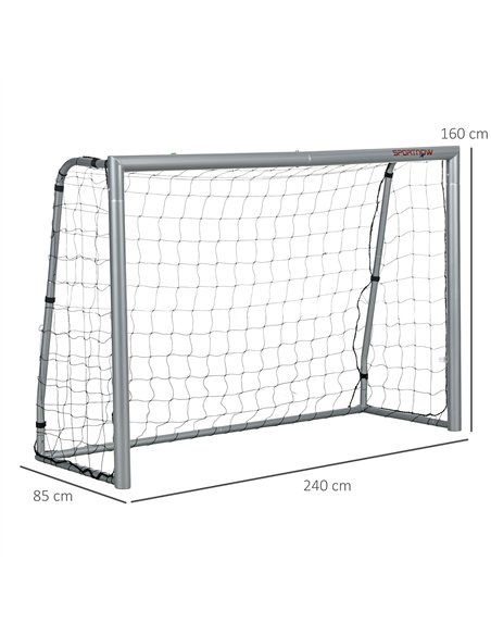 SPORTNOW 8ft x 5ft Football Goal, Set of 2 Football Net for Garden, Training Goal with Ground Stakes, Steel Frame - pic 123377 | FastDaddyshop
