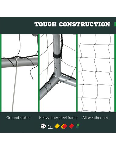 SPORTNOW 8ft x 5ft Football Goal, Set of 2 Football Net for Garden, Training Goal with Ground Stakes, Steel Frame