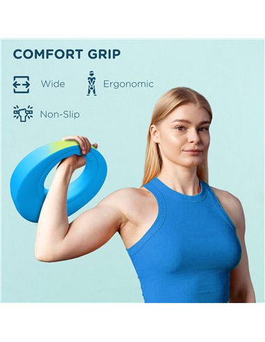 SPORTNOW 10kg Kettlebell, Soft Kettle Bell with Wide Handle for Home Gym, Weight Lifting, Strength Training, Light Blue