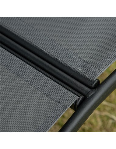 Outsunny 2 Seater Garden Swing Seat Swing Chair Outdoor Hammock Bench w/ Adjustable Tilting Canopy, Texteline Seats and Steel Fr