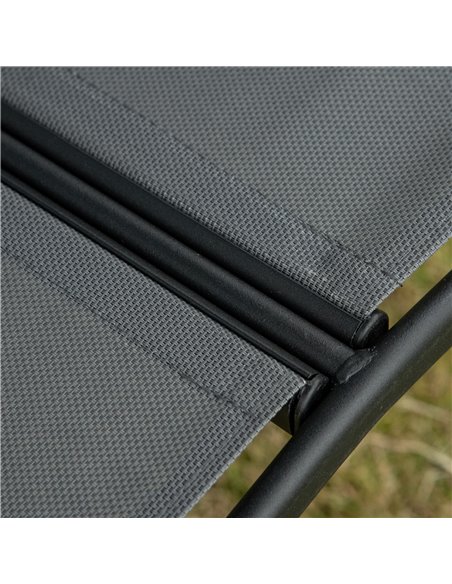 Outsunny 2 Seater Garden Swing Seat Swing Chair Outdoor Hammock Bench w/ Adjustable Tilting Canopy, Texteline Seats and Steel Fr - pic 12340 | FastDaddyshop