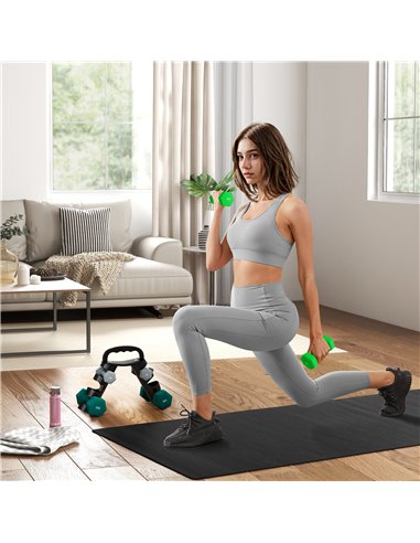 SPORTNOW Dumbbells Set with Carry Storage Rack, Set of 6 Weights for Home Gym Kettlebell Training Weight Lifting Exercise, 2 x 1