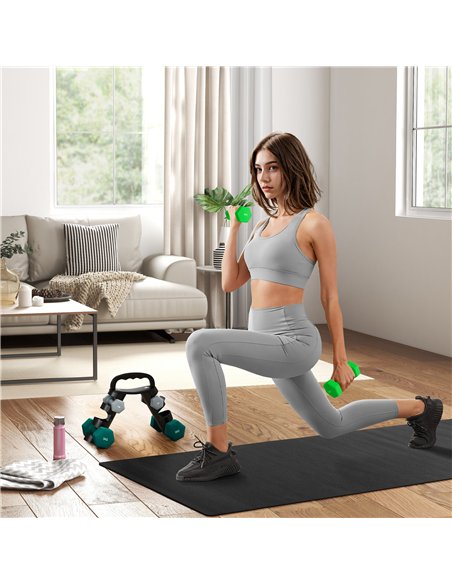 SPORTNOW Dumbbells Set with Carry Storage Rack, Set of 6 Weights for Home Gym Kettlebell Training Weight Lifting Exercise, 2 x 1 - pic 123403 | FastDaddyshop