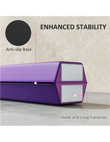 SPORTNOW 7.7ft Folding Gymnastics Beam, Floor Balance Beam for Kids with Anti-Slip Base, Gymnastics Equipment for Home, Purple