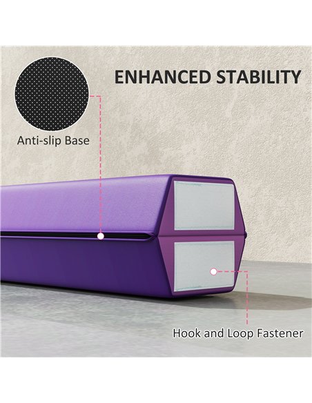 SPORTNOW 7.7ft Folding Gymnastics Beam, Floor Balance Beam for Kids with Anti-Slip Base, Gymnastics Equipment for Home, Purple - pic 123416 | FastDaddyshop