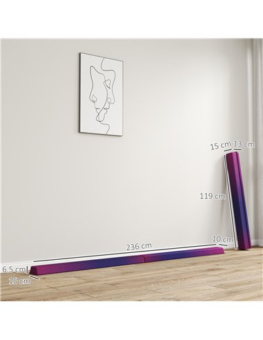SPORTNOW 7.7ft Folding Gymnastics Beam, Floor Balance Beam for Kids with Anti-Slip Base, Gymnastics Equipment for Home, Blue
