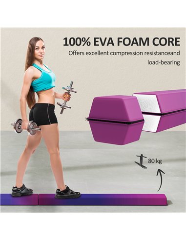 SPORTNOW 7.7ft Folding Gymnastics Beam, Floor Balance Beam for Kids with Anti-Slip Base, Gymnastics Equipment for Home, Blue