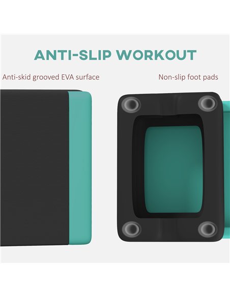 SPORTNOW Adjustable Fitness Stepper, with Non-Slip Surface, for Home, Gym, Office Workout, Green - pic 123433 | FastDaddyshop