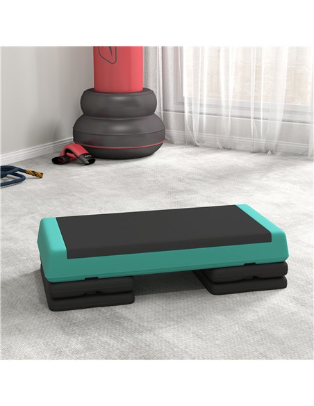 SPORTNOW Adjustable Fitness Stepper, with Non-Slip Surface, for Home, Gym, Office Workout, Green - pic 123435 | FastDaddyshop