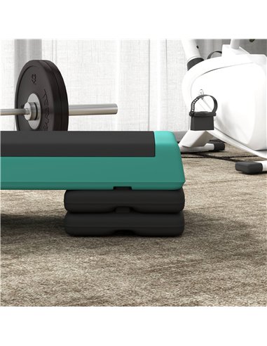 SPORTNOW Adjustable Fitness Stepper, with Non-Slip Surface, for Home, Gym, Office Workout, Green
