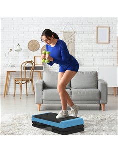 SPORTNOW Adjustable Fitness Stepper, with Non-Slip Surface, for Home, Gym, Office Workout, Light Blue 2