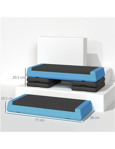 SPORTNOW Adjustable Fitness Stepper, with Non-Slip Surface, for Home, Gym, Office Workout, Light Blue