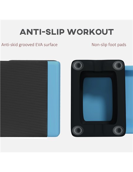 SPORTNOW Adjustable Fitness Stepper, with Non-Slip Surface, for Home, Gym, Office Workout, Light Blue - pic 123442 | FastDaddyshop